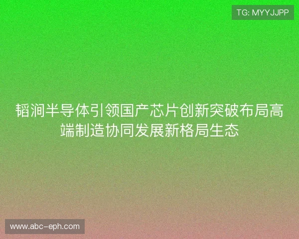 韬涧半导体引领国产芯片创新突破布局高端制造协同发展新格局生态